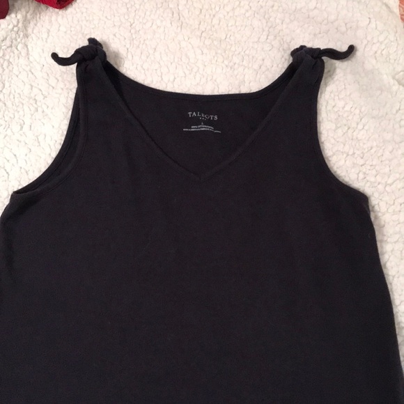 Talbots Tops - Talbots navy blue tie shoulder v-neck tank top
